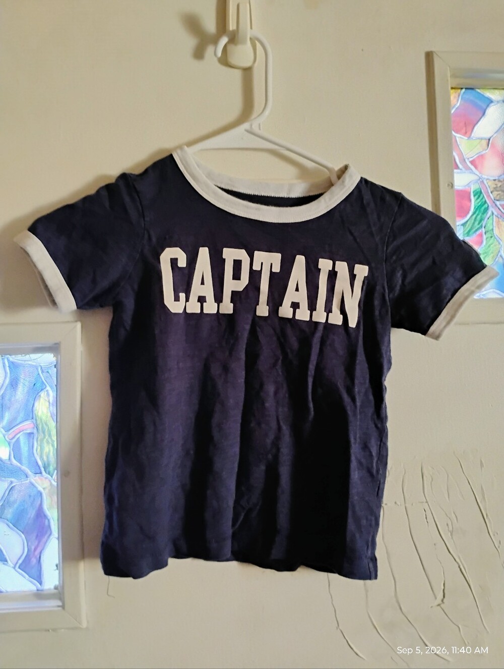 ♥️Kids Navy 'Captain' Short Sleeve Tee